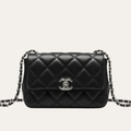 Chanel Vintage-Style Flap Bag Black 7.1 Inches
