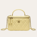 Chanel Classic Mini Vanity Case Pastel Yellow 6.7 Inches