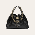 Chanel 25 Small Handbag Grained And Gold Tone Metal Black 10.2 Inches As5293 B20304 94305