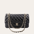 Chanel Classic Handbag Black 9.8 Inches