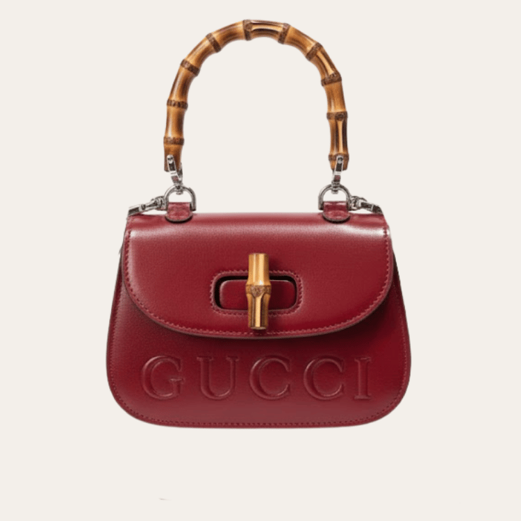 Gucci Bamboo 1947 Mini Top Handle Bag Red 7.1 Inches 786482 AADJQ 9589