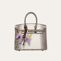Hermès Birkin Bag 25 White Crocodile Pattern 10.2 Inches