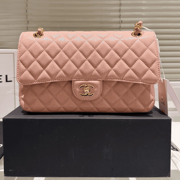 Chanel Classic Medium Flap Bag Light Pink 10.2 Inches