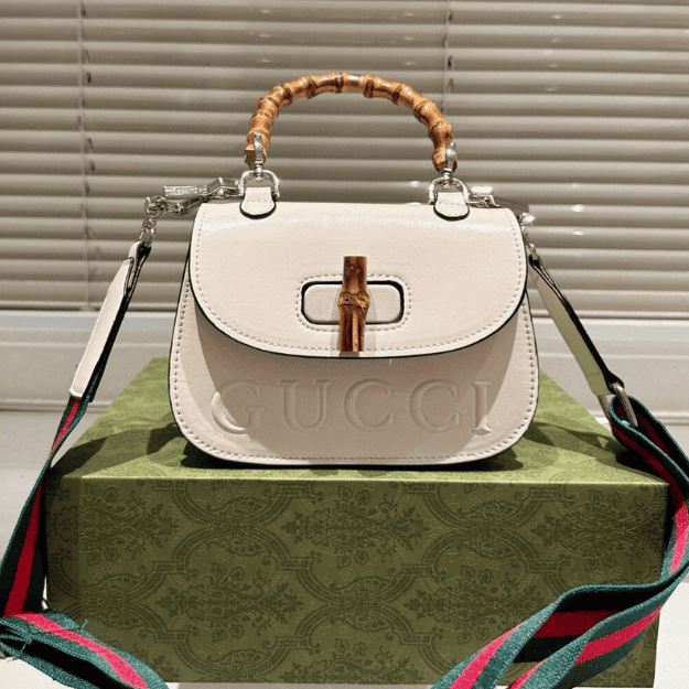 Gucci Bamboo 1947 Mini Top Handle Bag Ivory 7.1 Inches ‎786482 AADJQ 9589