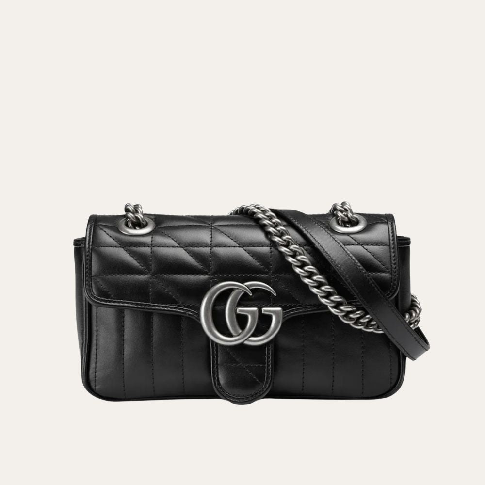 Gucci GG Marmont Mini Shoulder Bag Black 22Cm 446744 UM8AN 1000