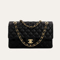 Chanel Classic Flap Black Gold Hardware 9.8 Inches