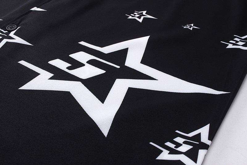 Sp5der Star Pattern Short-Sleeve Shirt – Premium Streetwear Graphic Tee