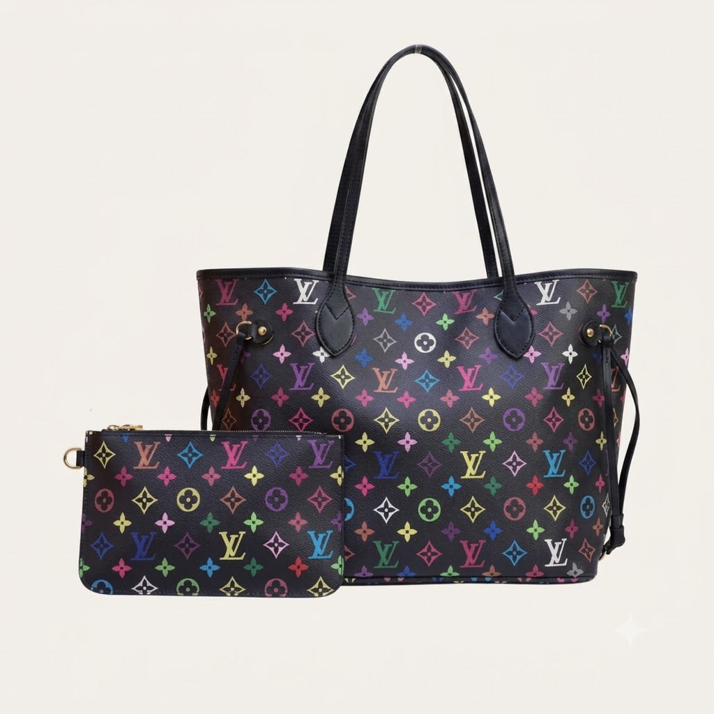 Louis Vuitton Neverfull MM Monogram Multicolore Black M40156