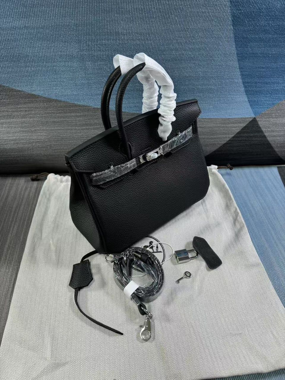 Hermès Birkin B25 Togo Black 25Cm Silver Hardware