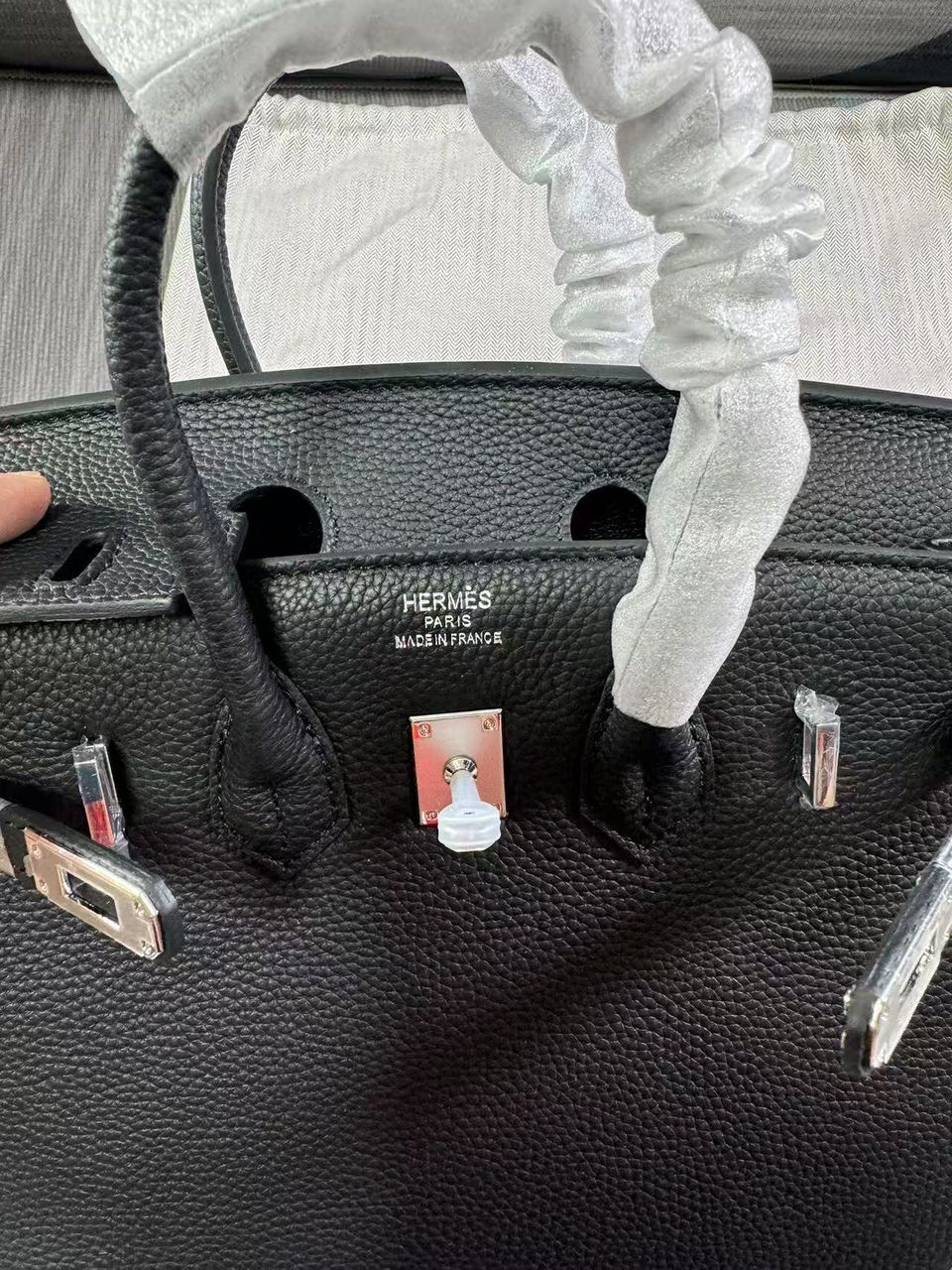 Hermès Birkin B25 Togo Black 25Cm Silver Hardware