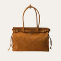Prada Bonnie Large Suede Handbag Brown 15 Inches 1BA433 2C4S F0401 V MOO