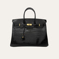 Hermes Birkin 30 Shiny Porosus Crocodile Black Noir 30Cm