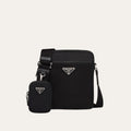 Prada Re Nylon And Saffiano Leather Shoulder Bag Black 6.7 Inches 2Vh112 2Dmh F0002 V Wop