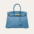 Hermes Birkin 30 Bag Gold Hardware Blue 30Cm