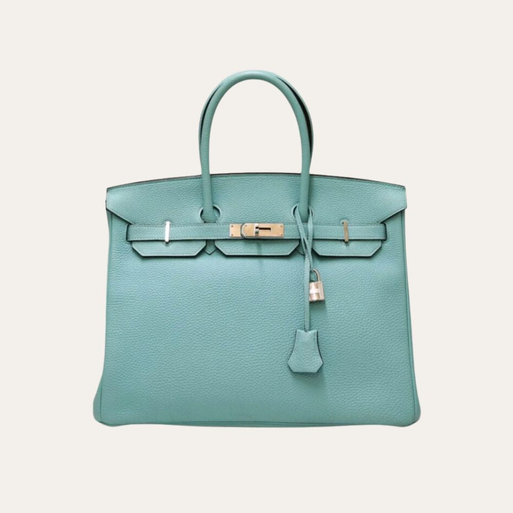 Hermes Birkin 30 Bag Paon Epsom Palladium Hardware Blue 30Cm
