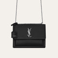 Saint Laurent Sunset Medium In Smooth Leather Black 9.8 Inches