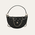 Chanel Quilted Chain Around Pouch Black 7.5 Inches