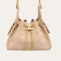Chanel 25 Small Suede Leather Handbags Light Beige 26Cm